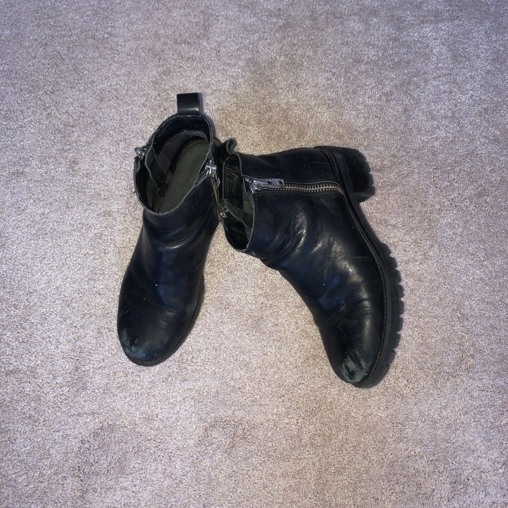 Urban Outfitters faux leather zip up boots